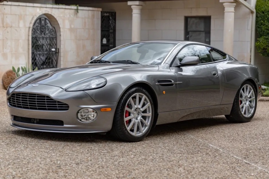 Freshly detailed grey Aston Martin coupe