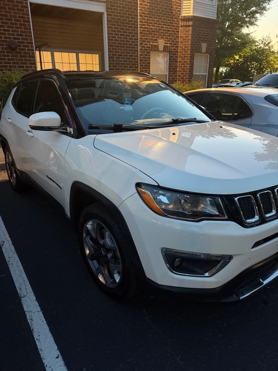 White Jeep Compass after detail