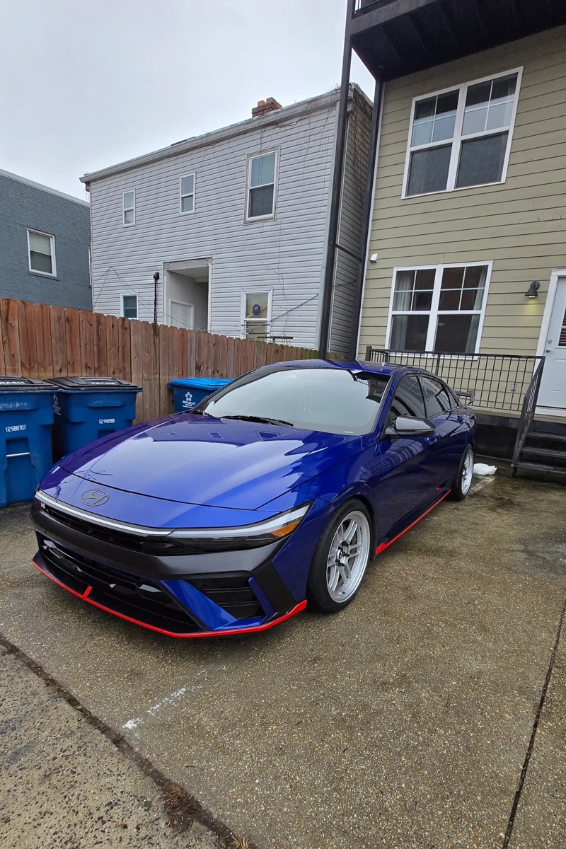 Blue Hyundai Elantra N after exterior detail