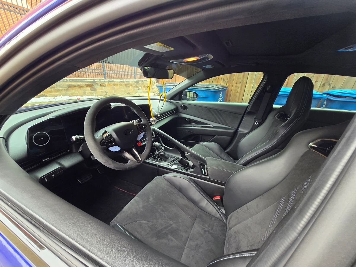 Hyundai Elantra N suede interior after detail